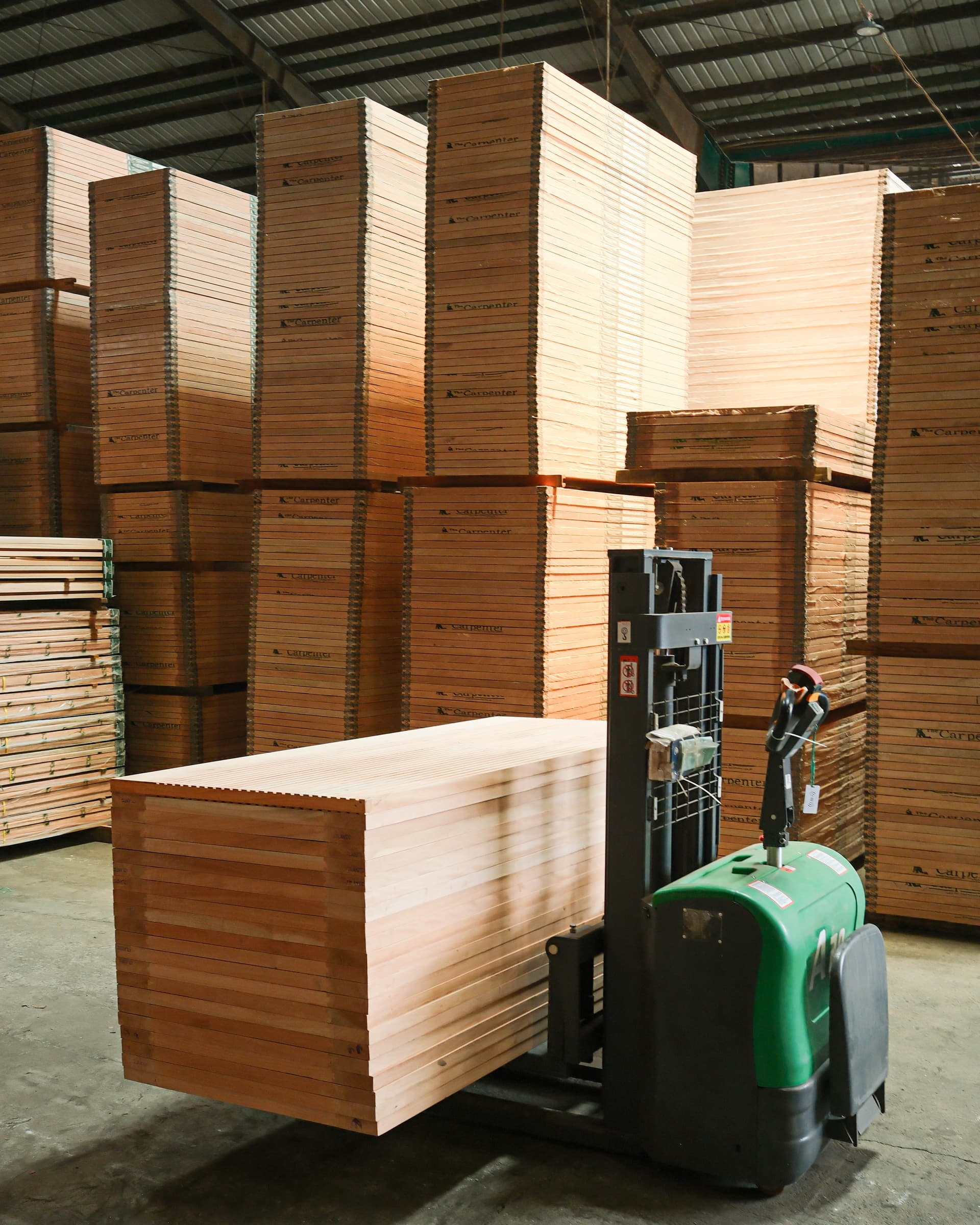 wooden doors and lift equipment